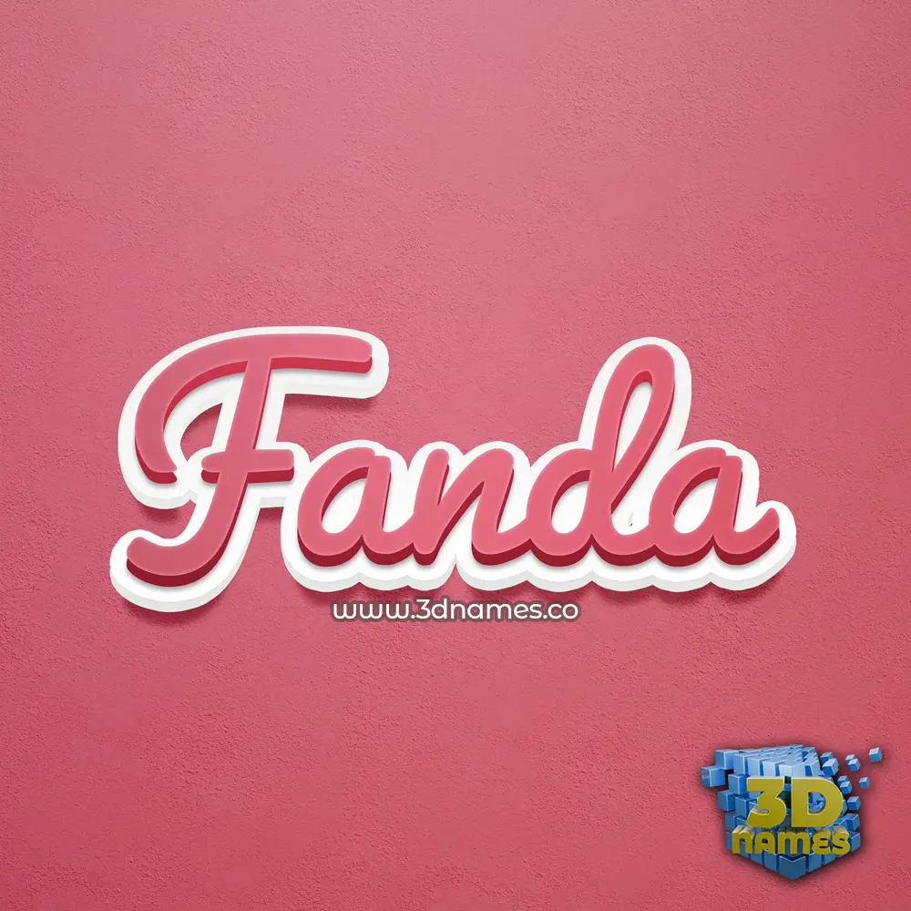 fanda in Red Scribble style - 3D name wallpaper