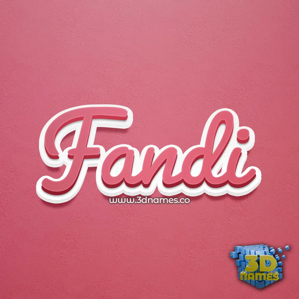 fandi in Red Scribble style - 3D name wallpaper