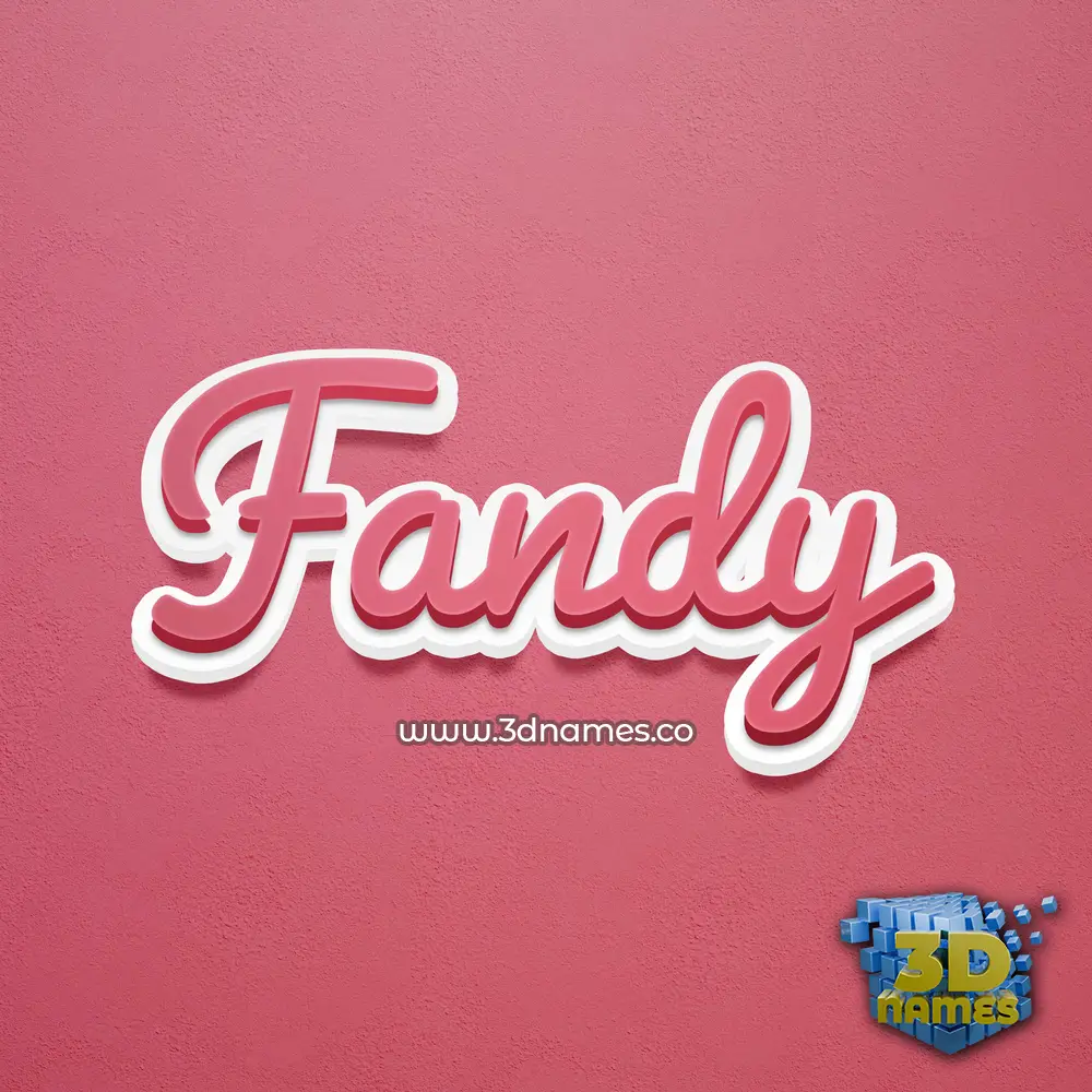 fandy in Red Scribble style - 3D name wallpaper