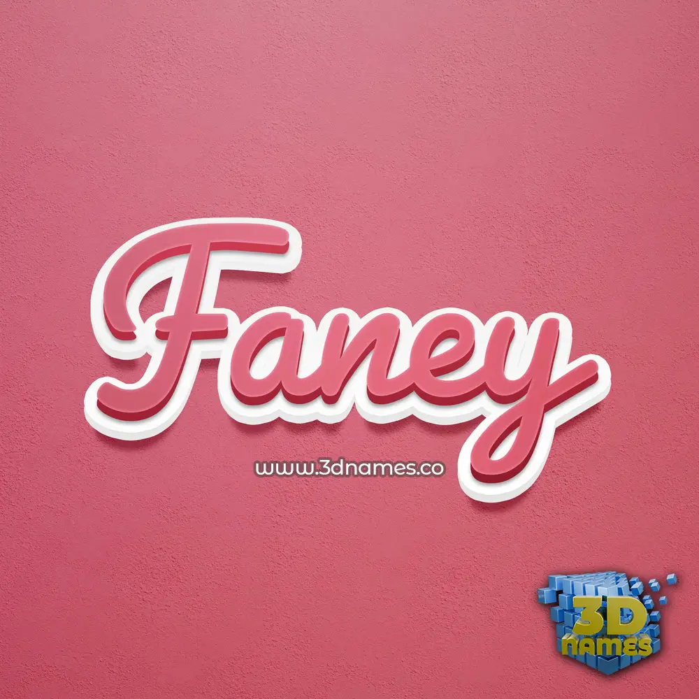 faney in Red Scribble style - 3D name wallpaper