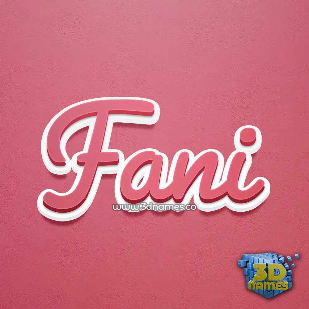 fani in Red Scribble style - 3D name wallpaper