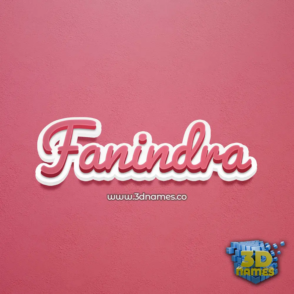 fanindra in Red Scribble style - 3D name wallpaper