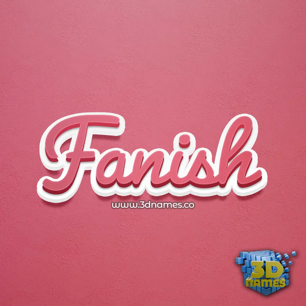 fanish in Red Scribble style - 3D name wallpaper