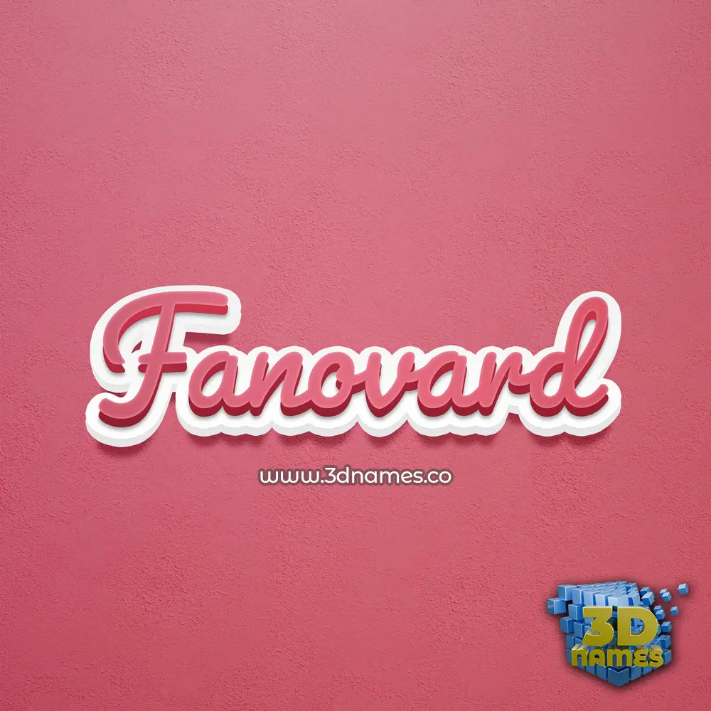 fanovard in Red Scribble style - 3D name wallpaper