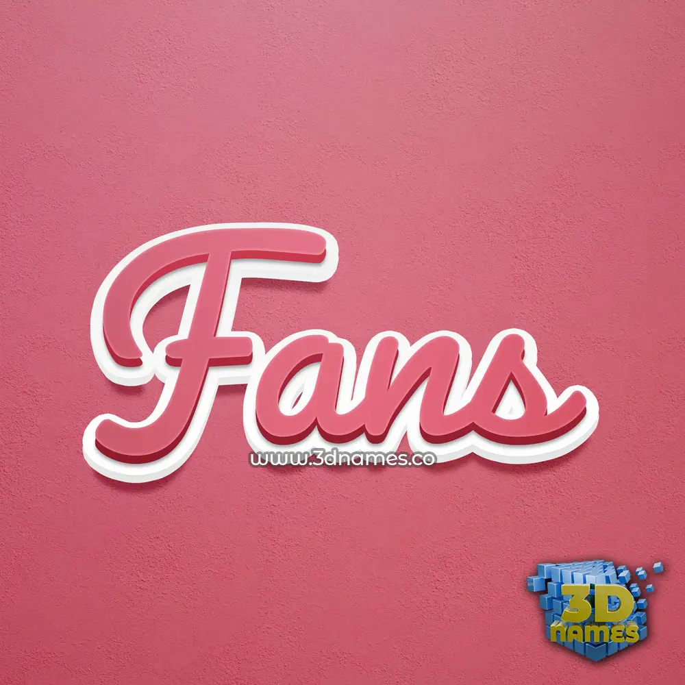 fans in Red Scribble style - 3D name wallpaper