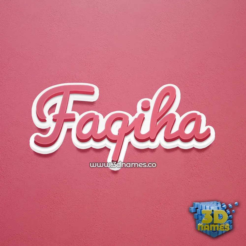 faqiha in Red Scribble style - 3D name wallpaper