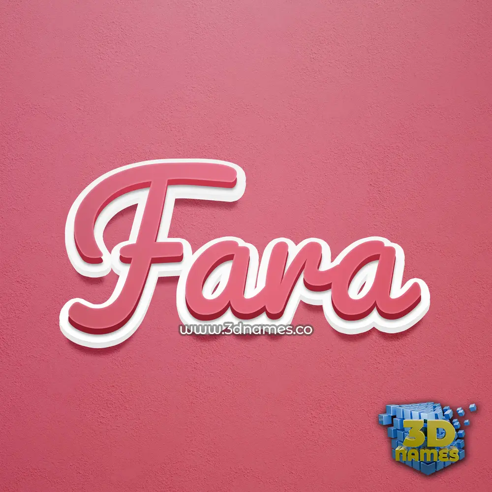 fara in Red Scribble style - 3D name wallpaper