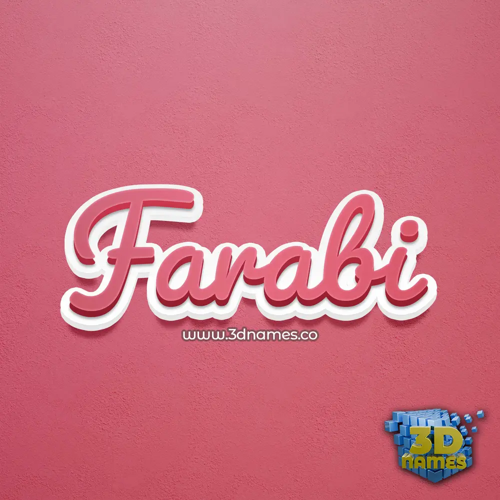 farabi in Red Scribble style - 3D name wallpaper
