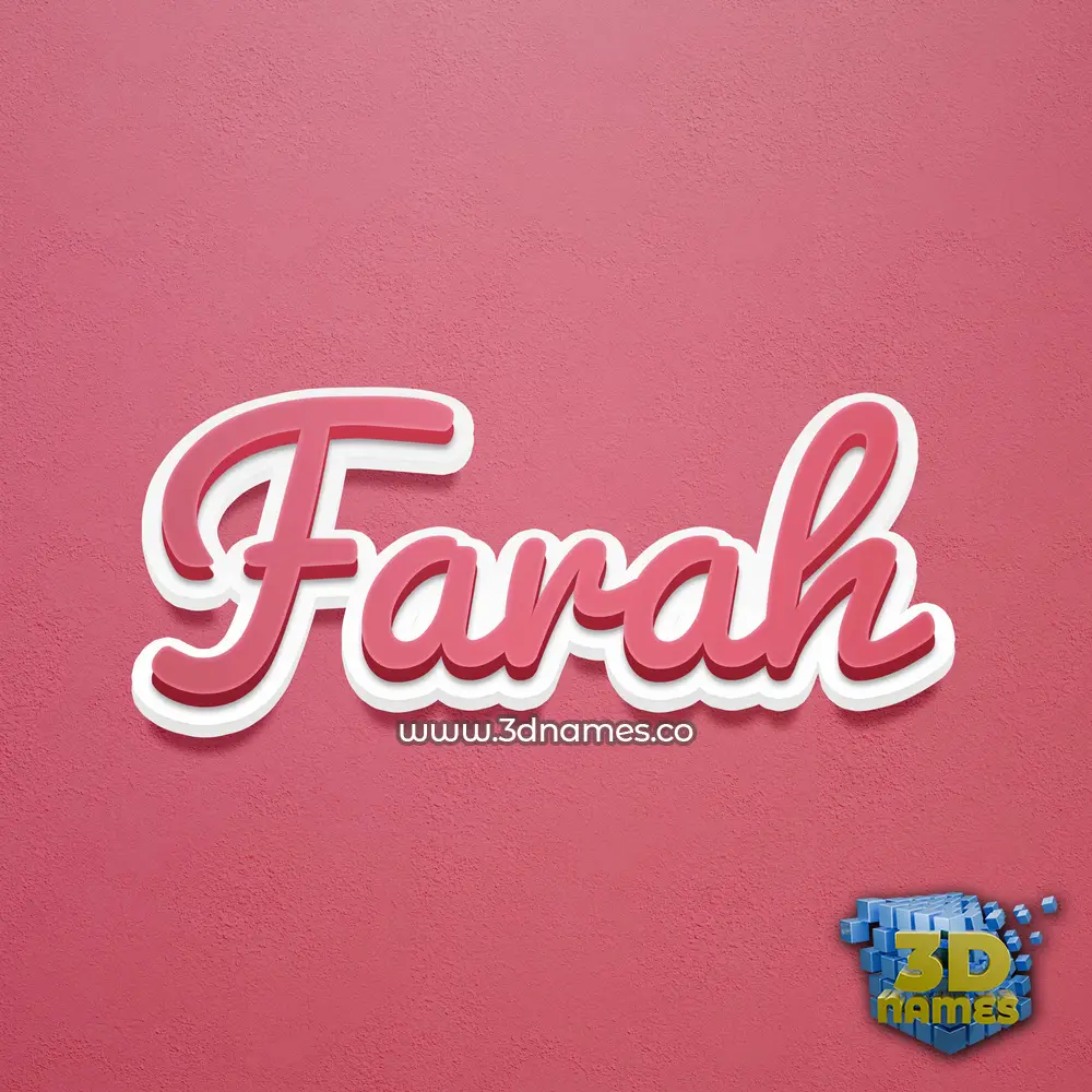 farah in Red Scribble style - 3D name wallpaper