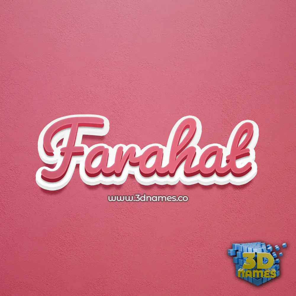 farahat in Red Scribble style - 3D name wallpaper