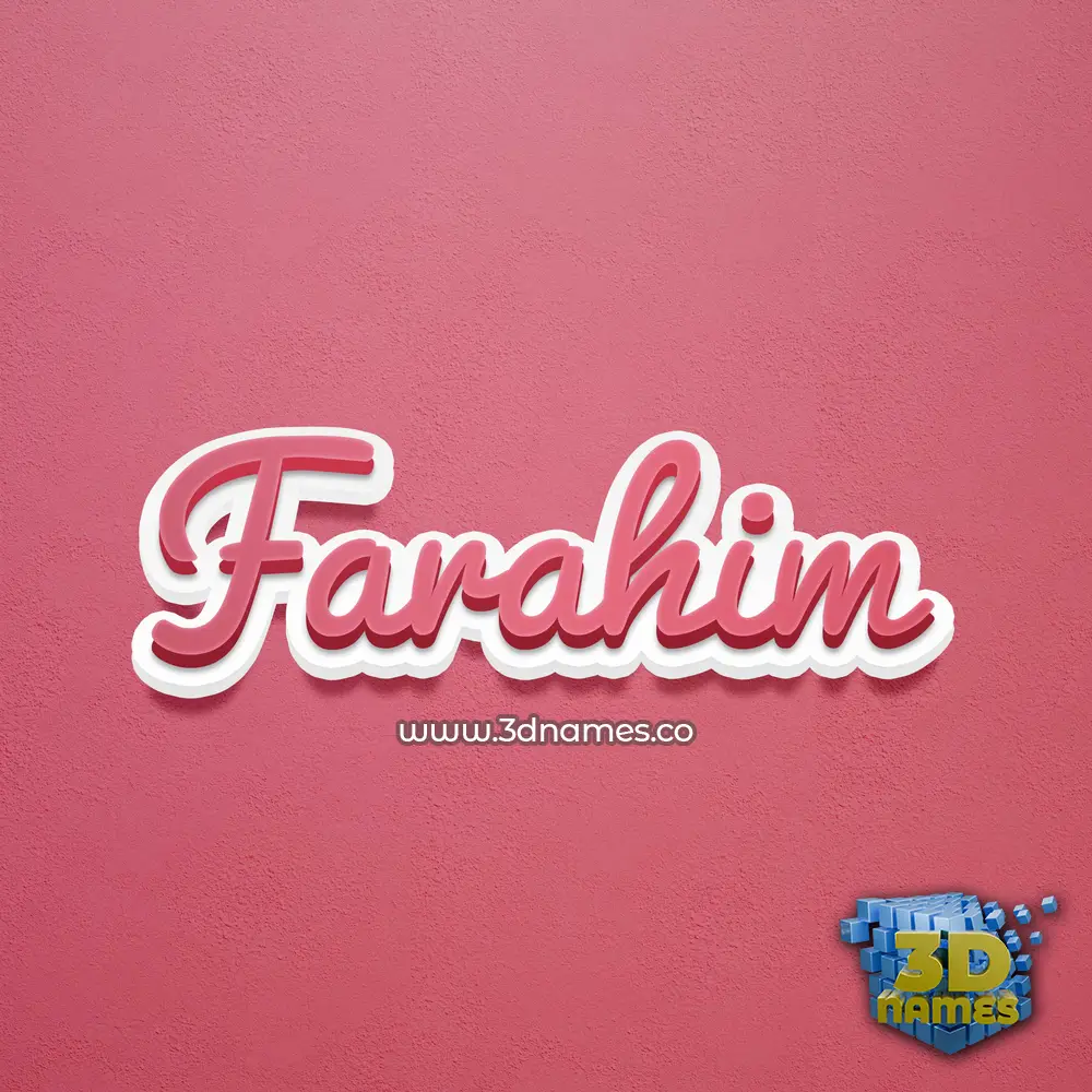 farahim in Red Scribble style - 3D name wallpaper