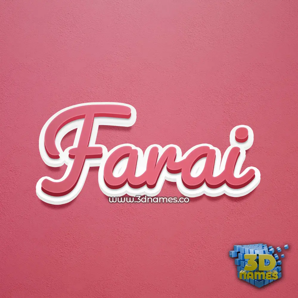 farai in Red Scribble style - 3D name wallpaper