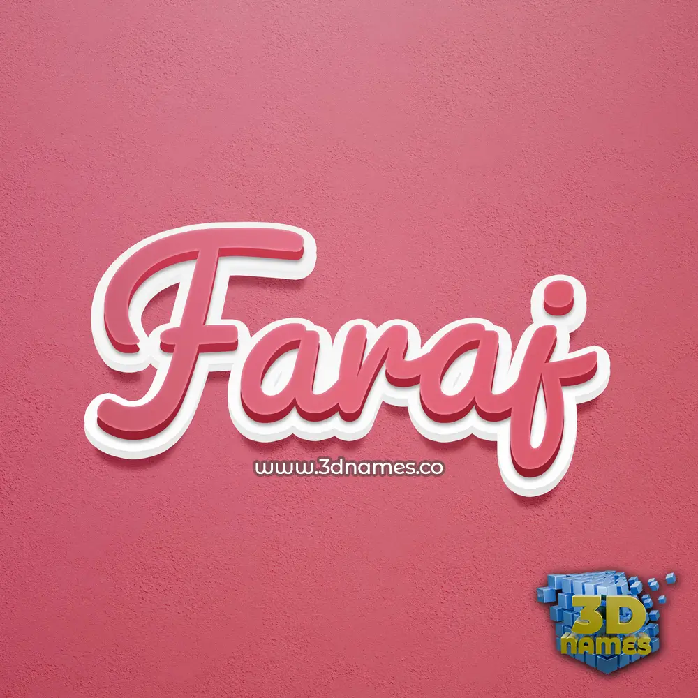 faraj in Red Scribble style - 3D name wallpaper