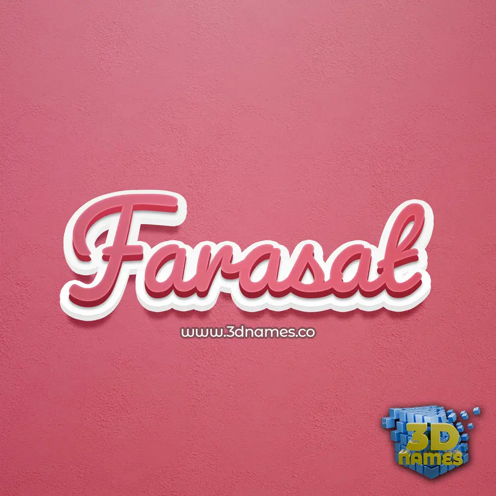 farasat in Red Scribble style - 3D name wallpaper