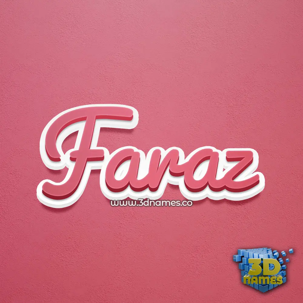 faraz in Red Scribble style - 3D name wallpaper