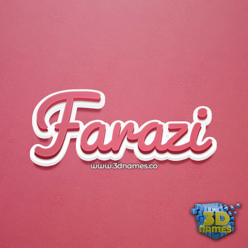 farazi in Red Scribble style - 3D name wallpaper