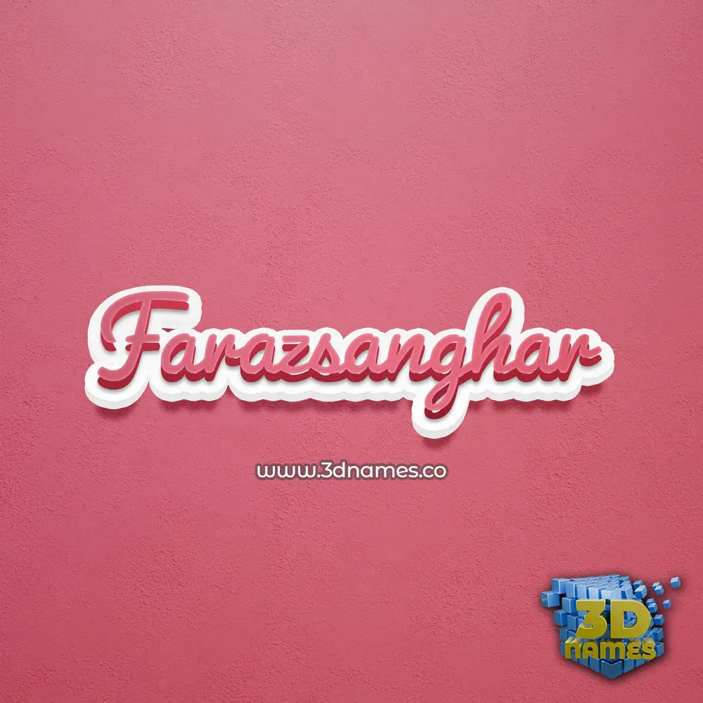farazsanghar in Red Scribble style - 3D name wallpaper