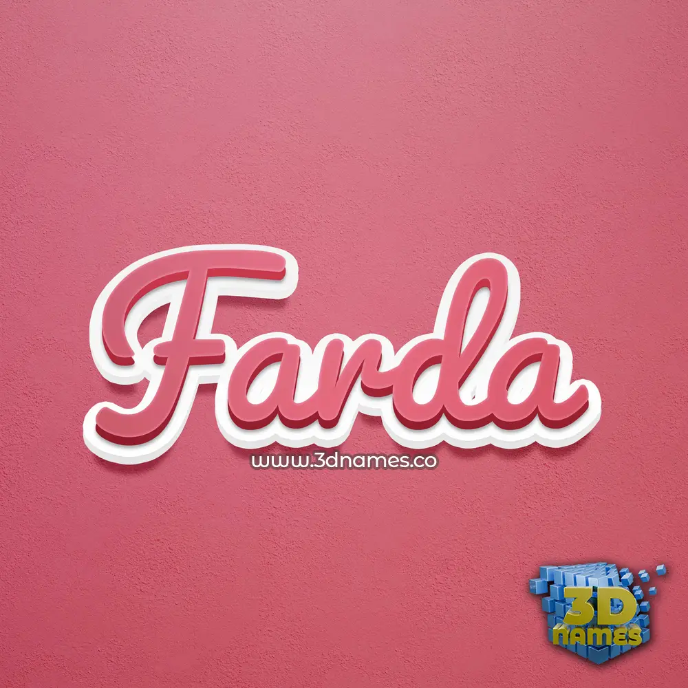 farda in Red Scribble style - 3D name wallpaper