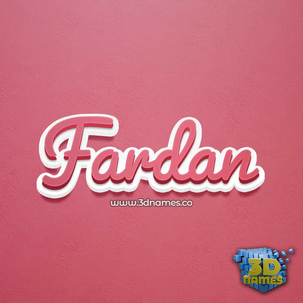 fardan in Red Scribble style - 3D name wallpaper