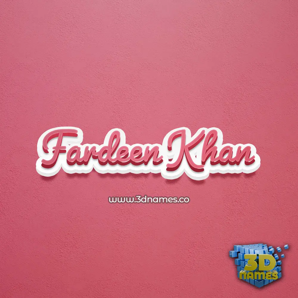 fardeen khan in Red Scribble style - 3D name wallpaper