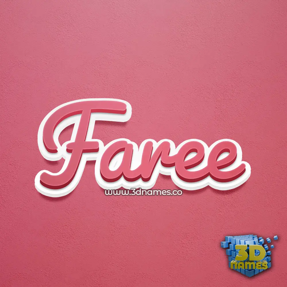 faree in Red Scribble style - 3D name wallpaper