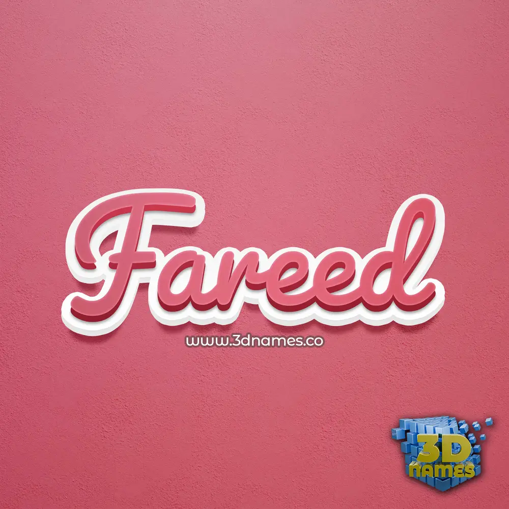 fareed in Red Scribble style - 3D name wallpaper