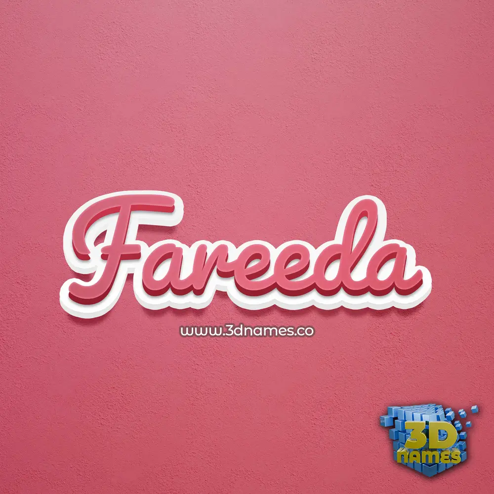 fareeda in Red Scribble style - 3D name wallpaper