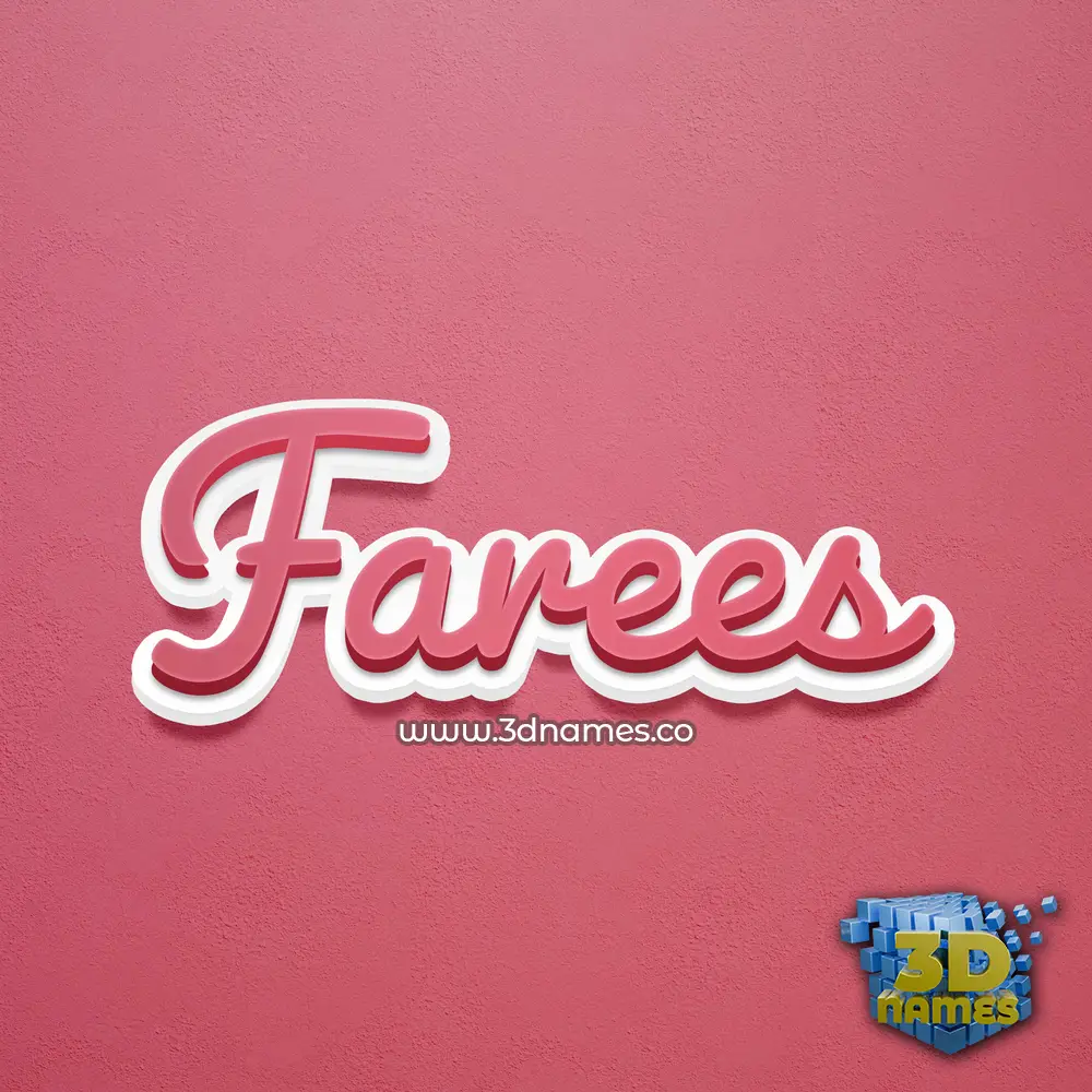 farees in Red Scribble style - 3D name wallpaper