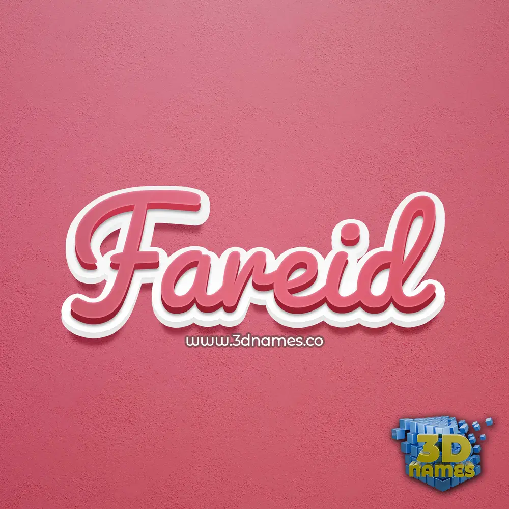 fareid in Red Scribble style - 3D name wallpaper