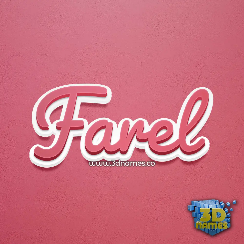farel in Red Scribble style - 3D name wallpaper