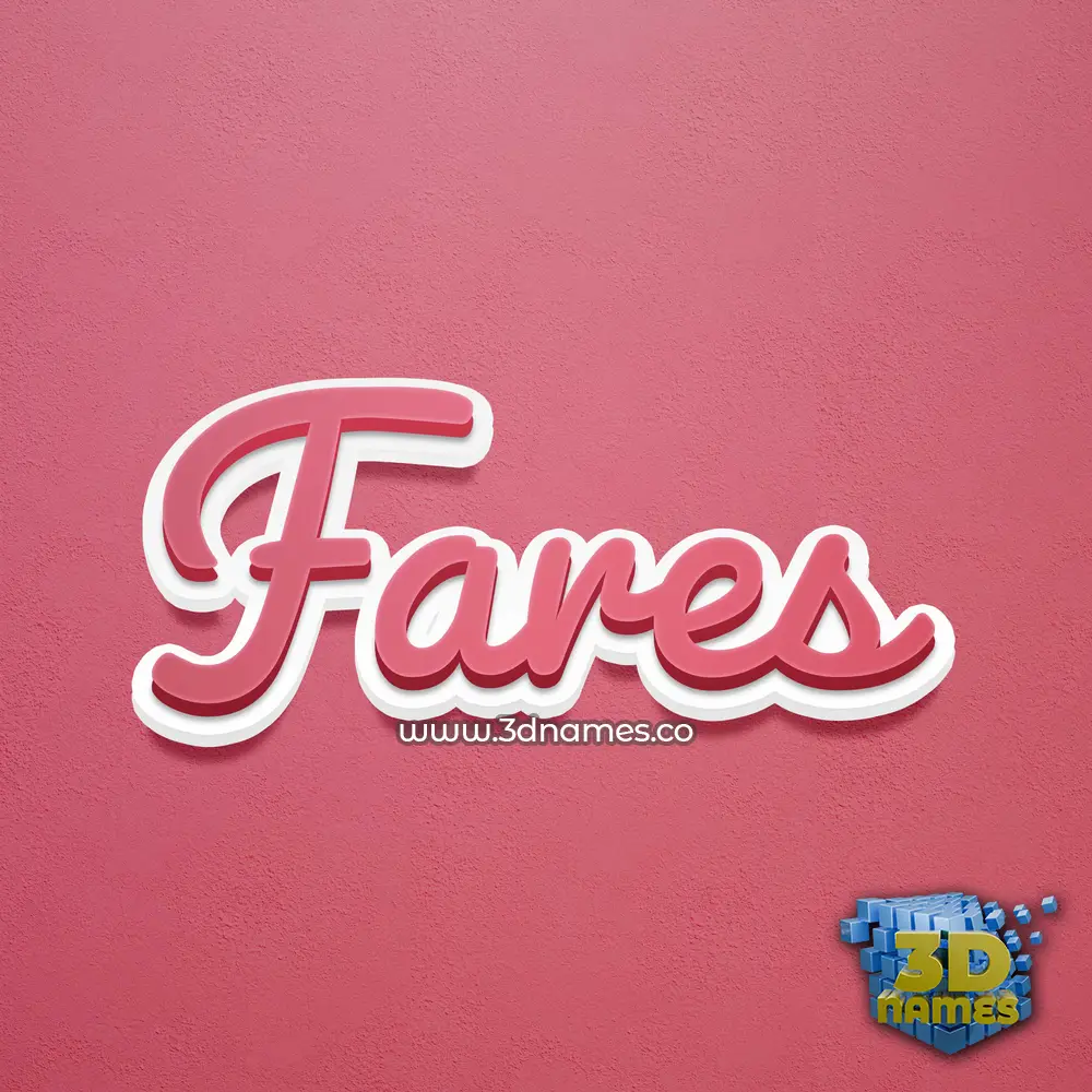 fares in Red Scribble style - 3D name wallpaper