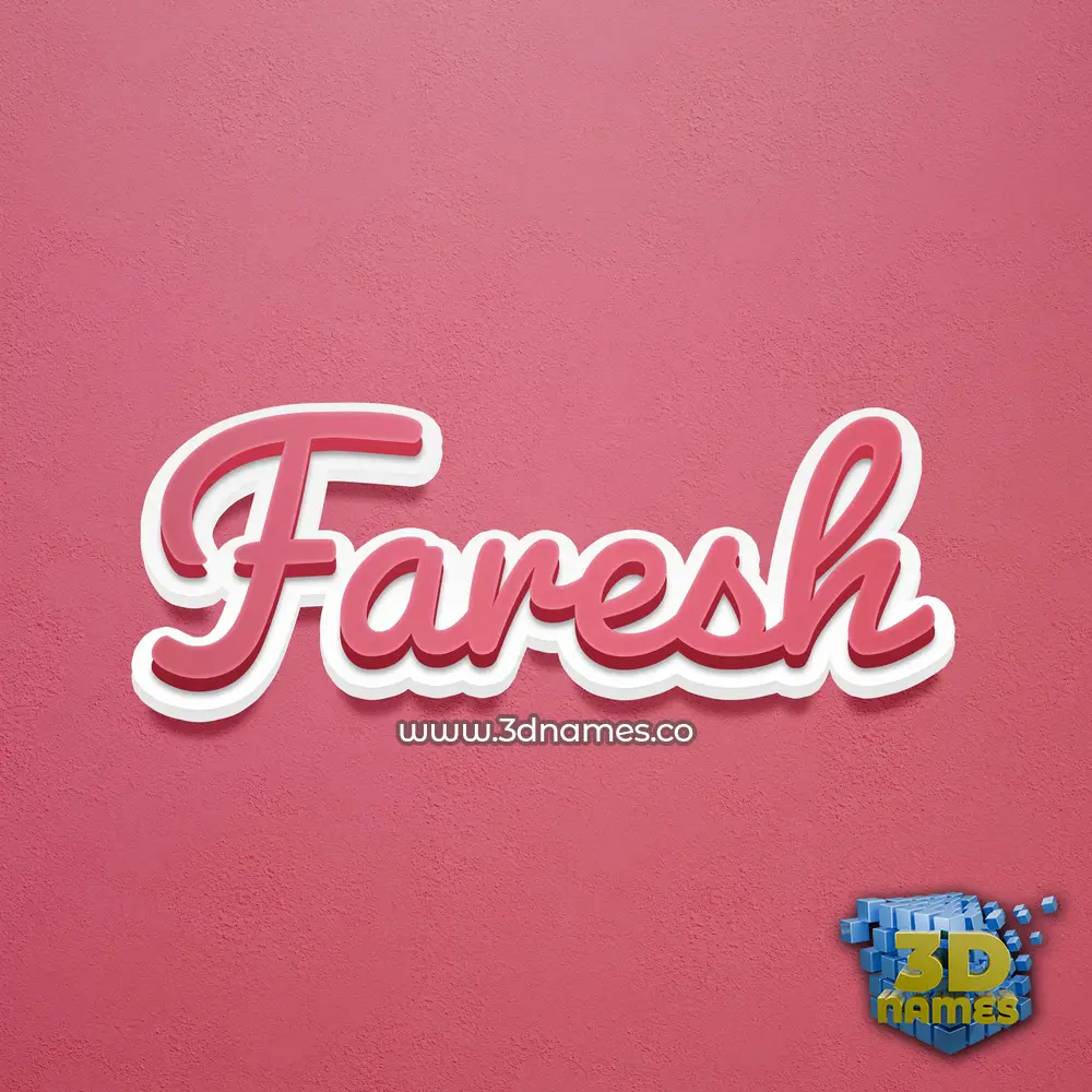 faresh in Red Scribble style - 3D name wallpaper
