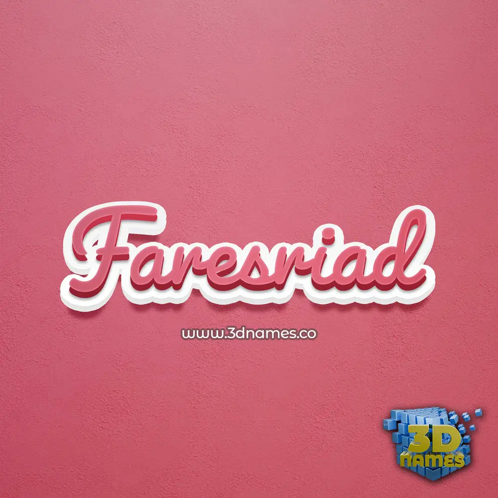 faresriad in Red Scribble style - 3D name wallpaper