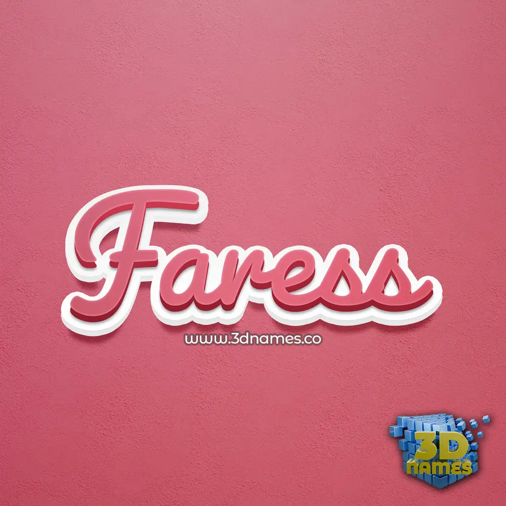 faress in Red Scribble style - 3D name wallpaper