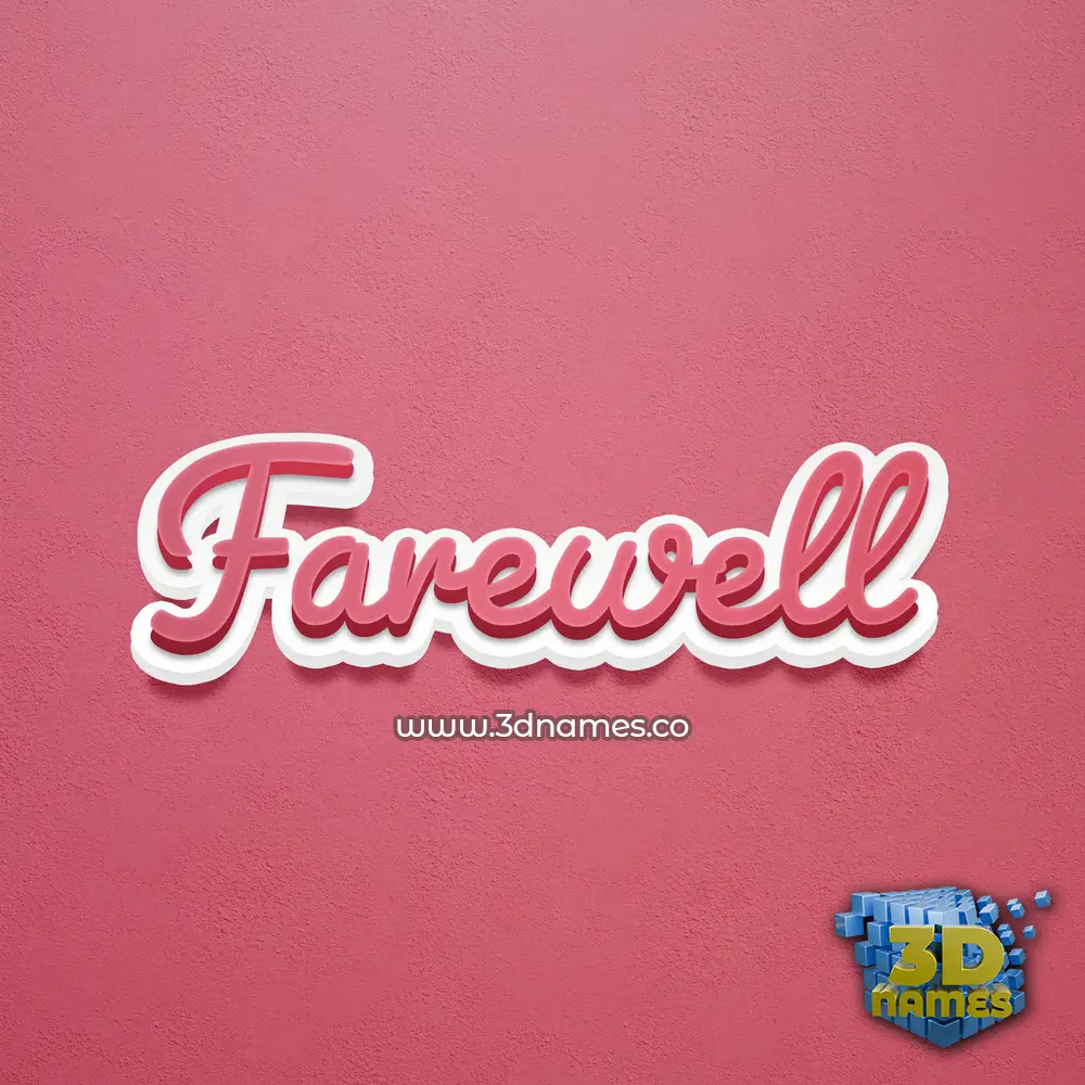 farewell in Red Scribble style - 3D name wallpaper