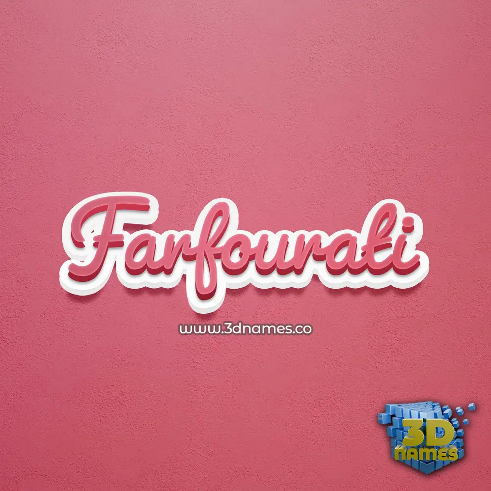 farfourati in Red Scribble style - 3D name wallpaper