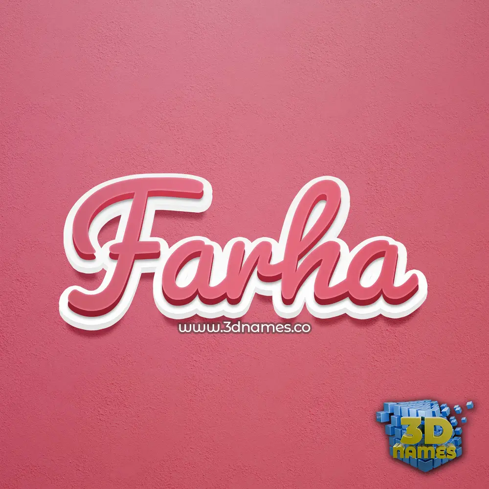farha in Red Scribble style - 3D name wallpaper