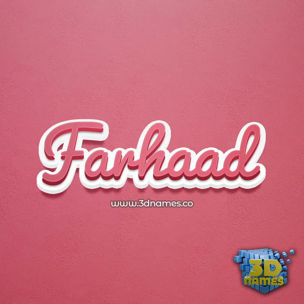 farhaad in Red Scribble style - 3D name wallpaper