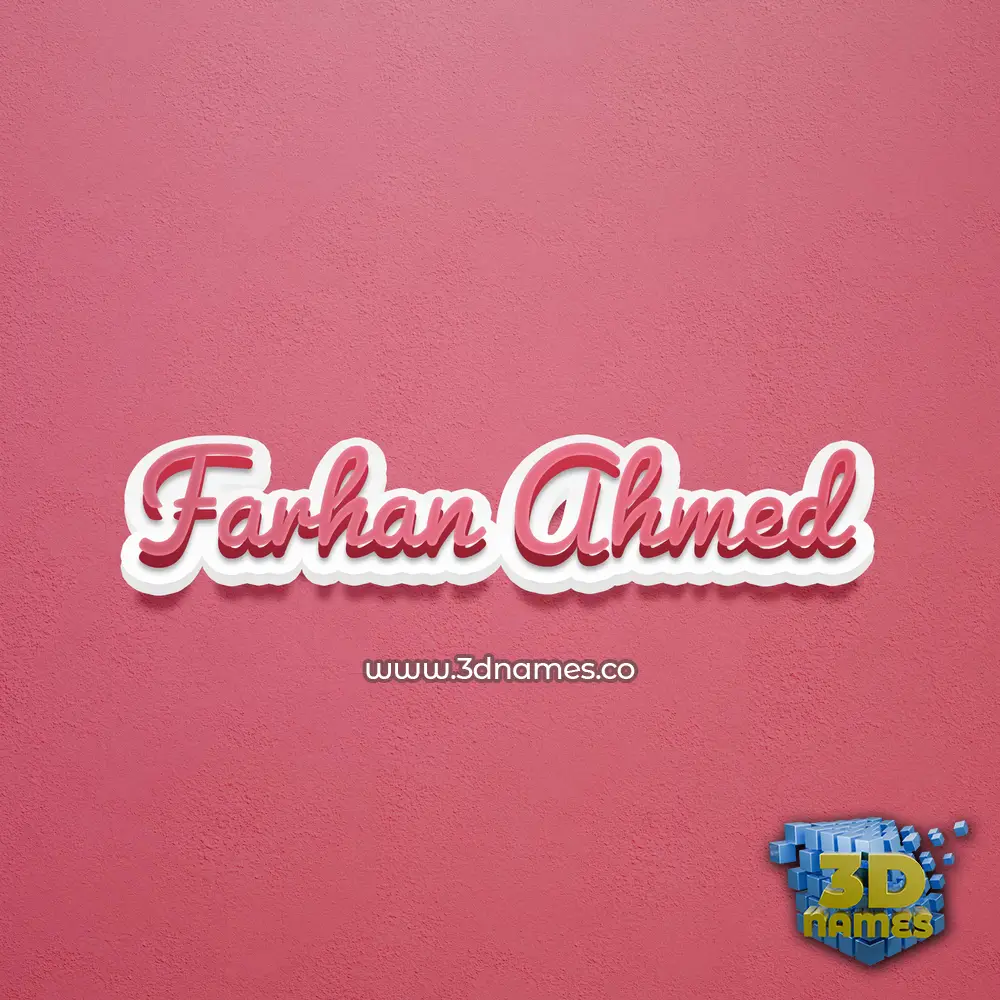 farhan ahmed in Red Scribble style - 3D name wallpaper