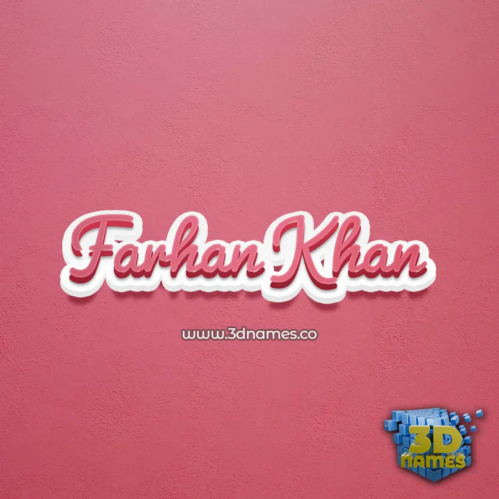 farhan khan in Red Scribble style - 3D name wallpaper