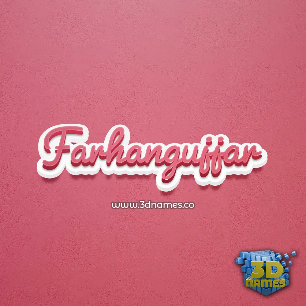 farhangujjar in Red Scribble style - 3D name wallpaper