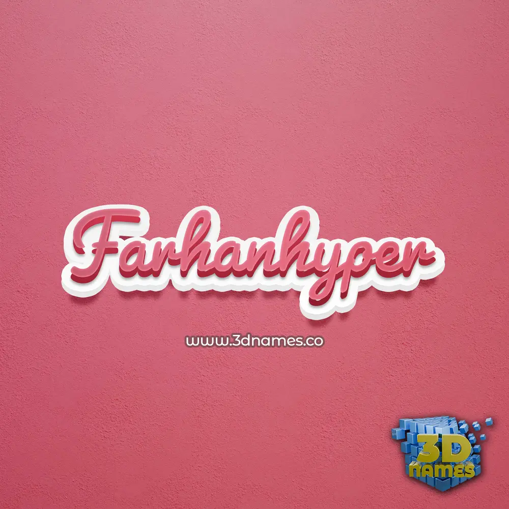 farhanhyper in Red Scribble style - 3D name wallpaper