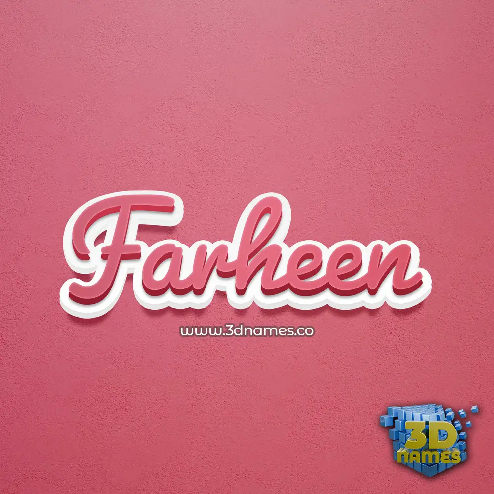 farheen in Red Scribble style - 3D name wallpaper