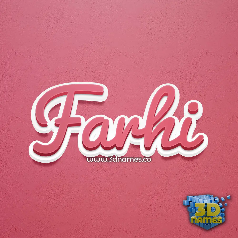 farhi in Red Scribble style - 3D name wallpaper