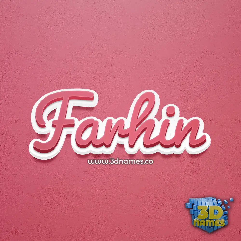 farhin in Red Scribble style - 3D name wallpaper