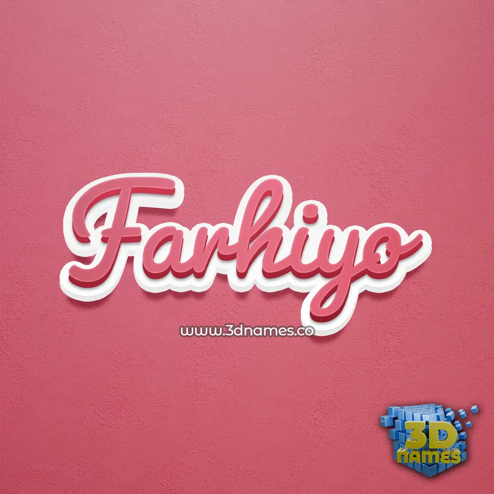 farhiyo in Red Scribble style - 3D name wallpaper
