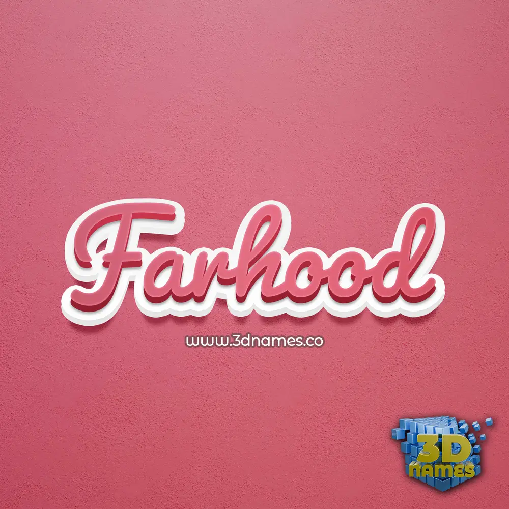 farhood in Red Scribble style - 3D name wallpaper