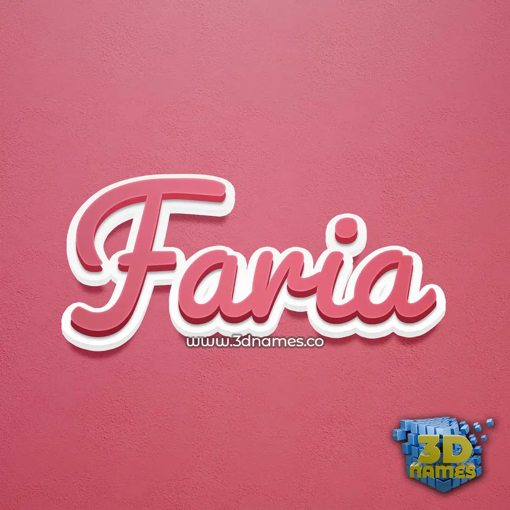 faria in Red Scribble style - 3D name wallpaper