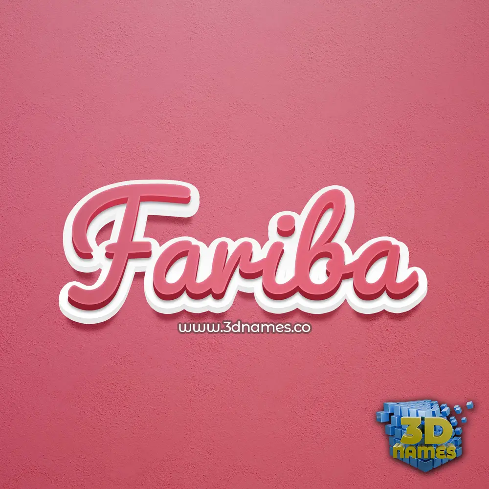 fariba in Red Scribble style - 3D name wallpaper