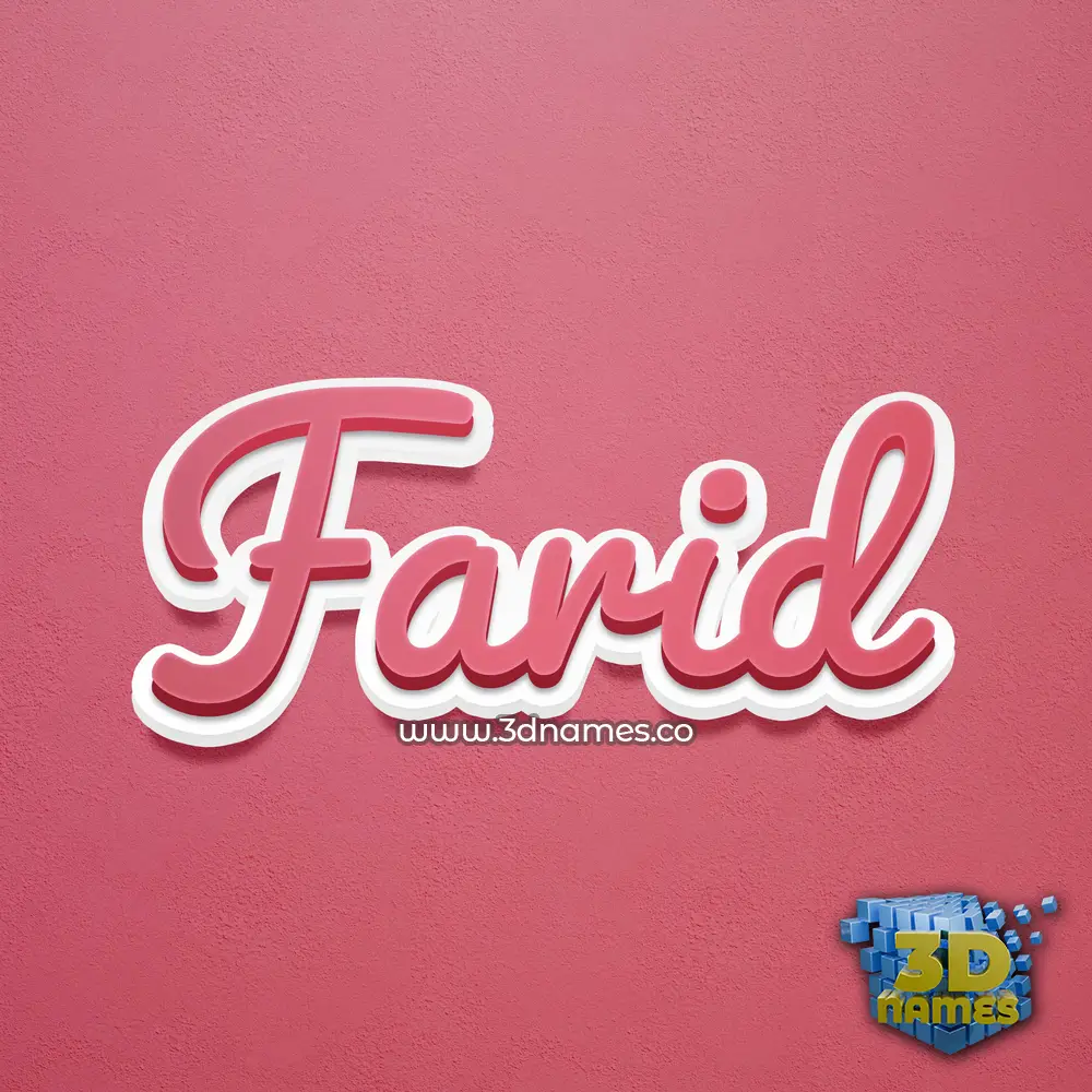 farid in Red Scribble style - 3D name wallpaper